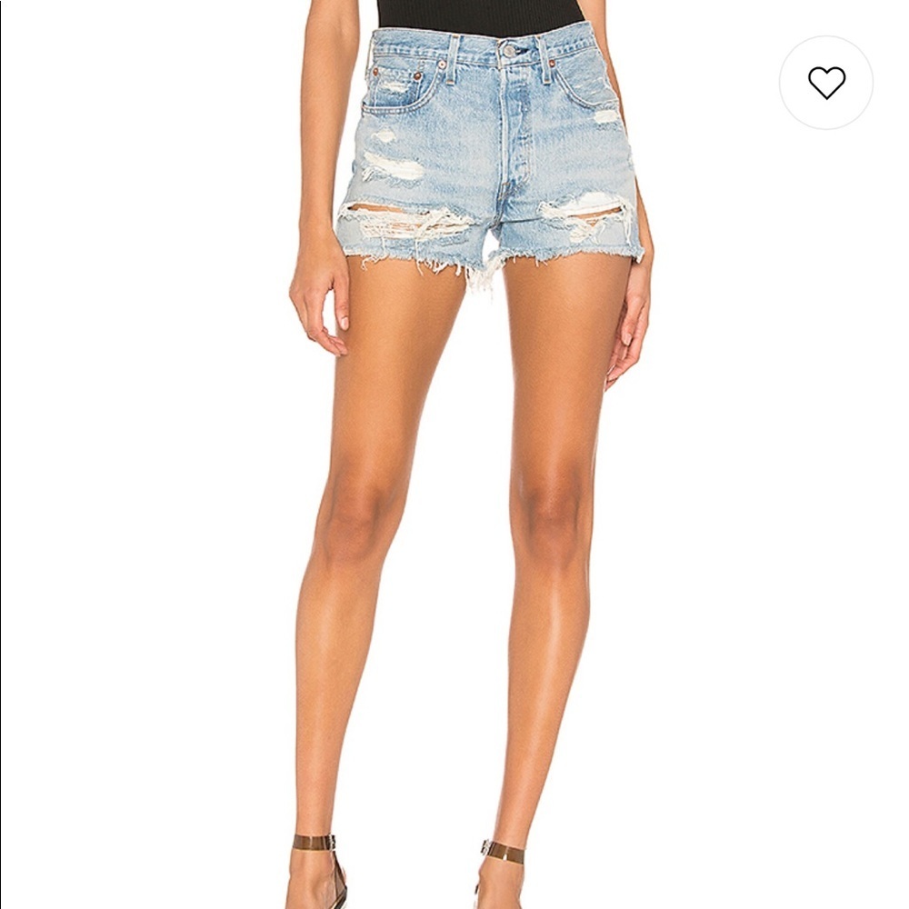 NWT Levi’s 501 High Rise Shorts in Fault Lines Size 25 - Picture 2 of 10